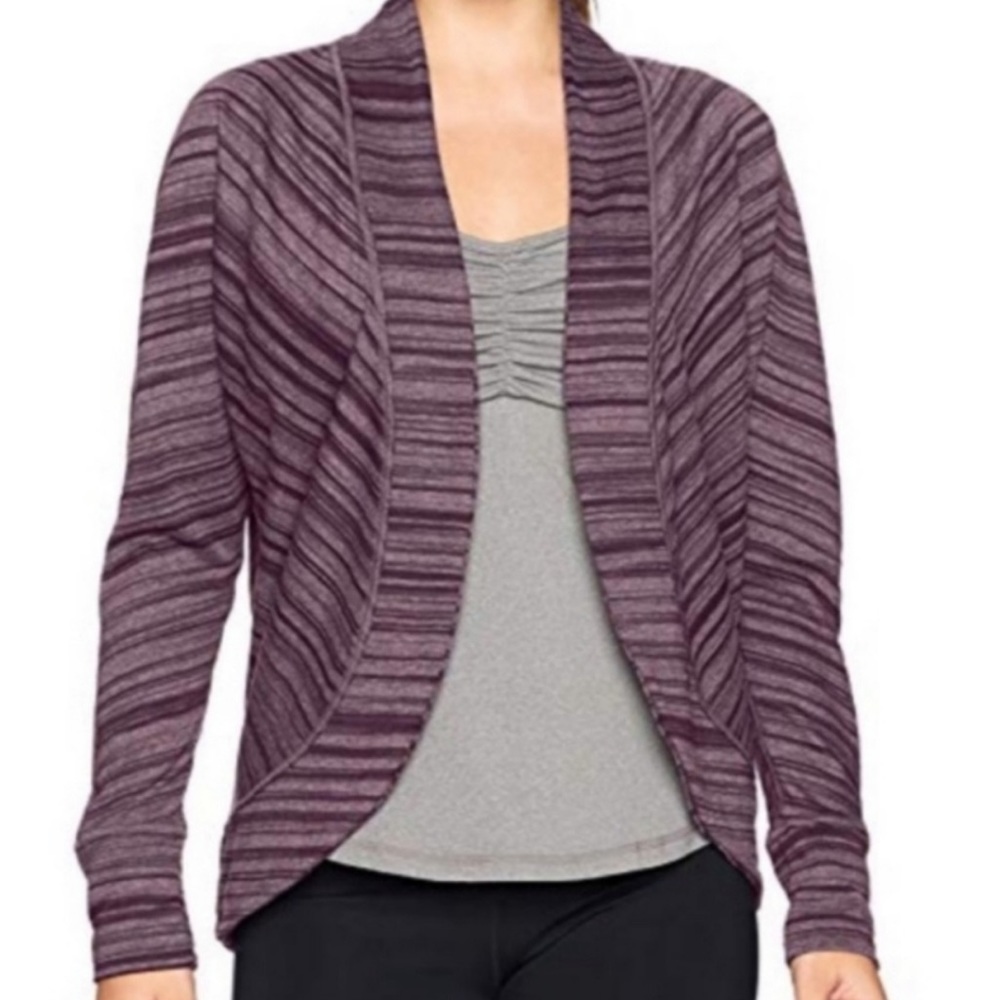 Prana Paradiso Cocoon Cardigan Striped Plum Large - Picture 2 of 8